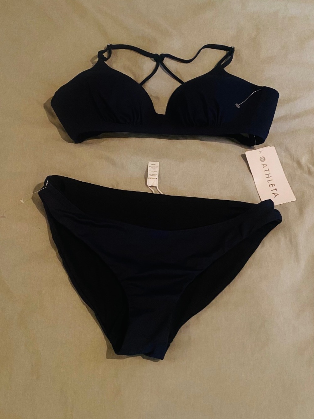 ATHLETA 2 PIECE Swimsuit BIKINI blue size L